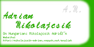 adrian mikolajcsik business card